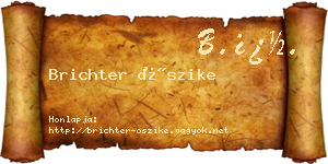 Brichter Őszike névjegykártya
